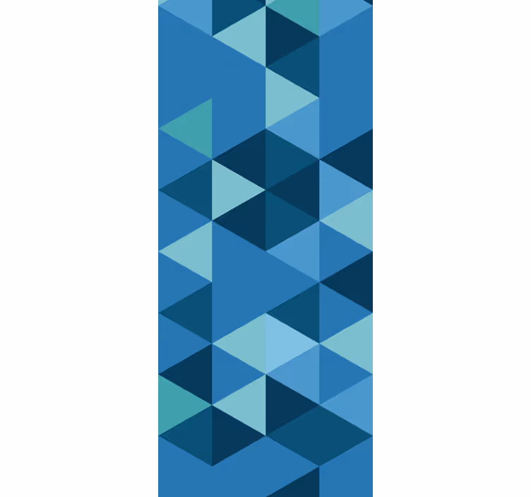 Siniset pienet hahmot geometrinen tapetti - Tenstickers