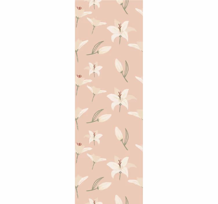 Beige herkkä kukka-aihe kukkatapetti - Tenstickers