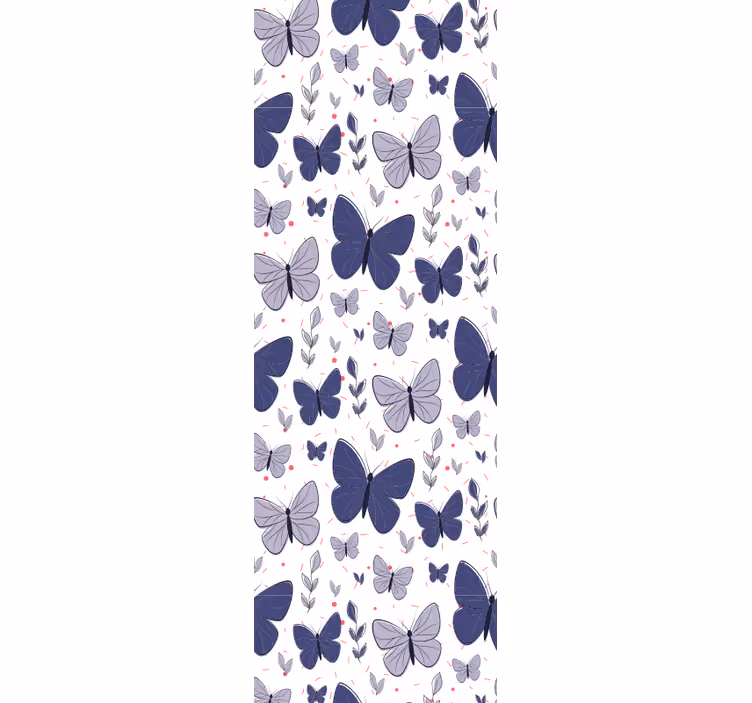 Lepattavat violetit siivet perhostapetti - Tenstickers