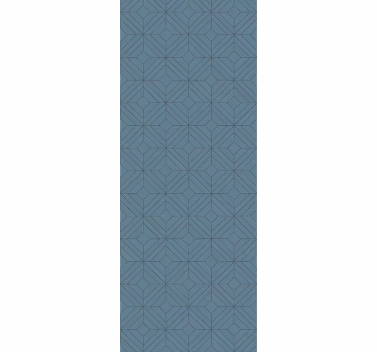 Art déco -siniset linjat geometrinen tapetti - Tenstickers