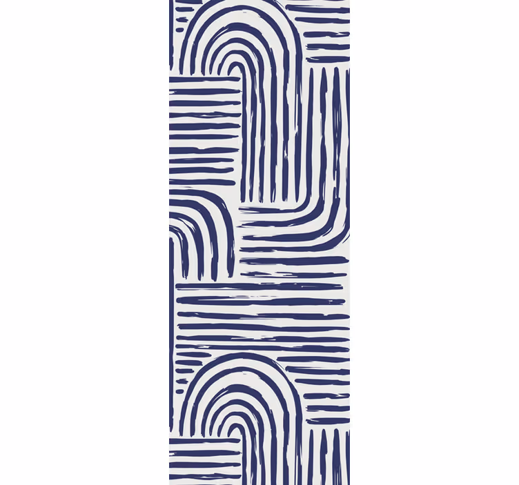 Kaarevan linjan muotoilu geometrinen tapetti - Tenstickers