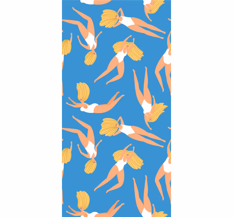 Iloisia uimareita siniset tapetti - Tenstickers