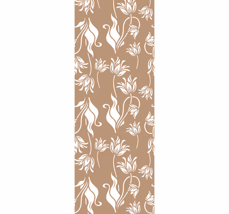 Tyylikäs beige näyttö kukkatapetti - Tenstickers
