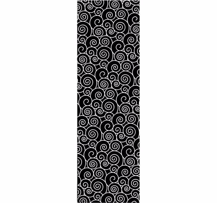 Musta ja valkoinen aallot geometrinen tapetti - Tenstickers