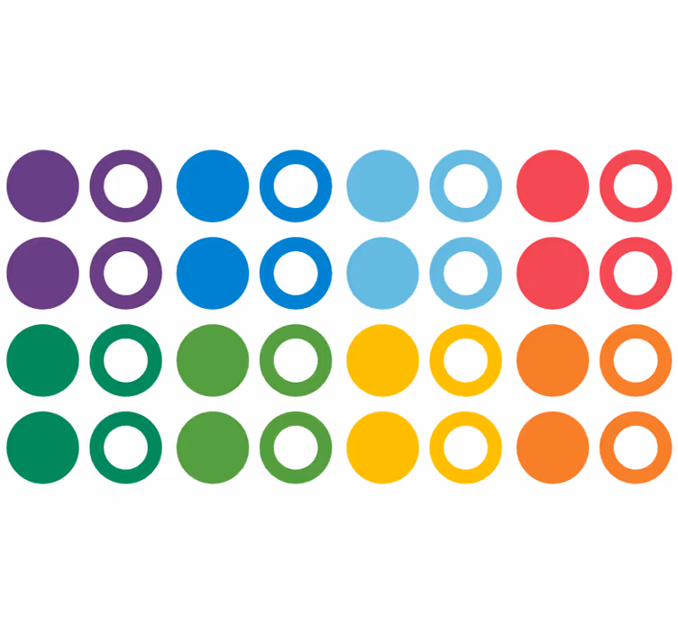 Sateenkaaren värit ympyröissä geometrinen tapetti - Tenstickers