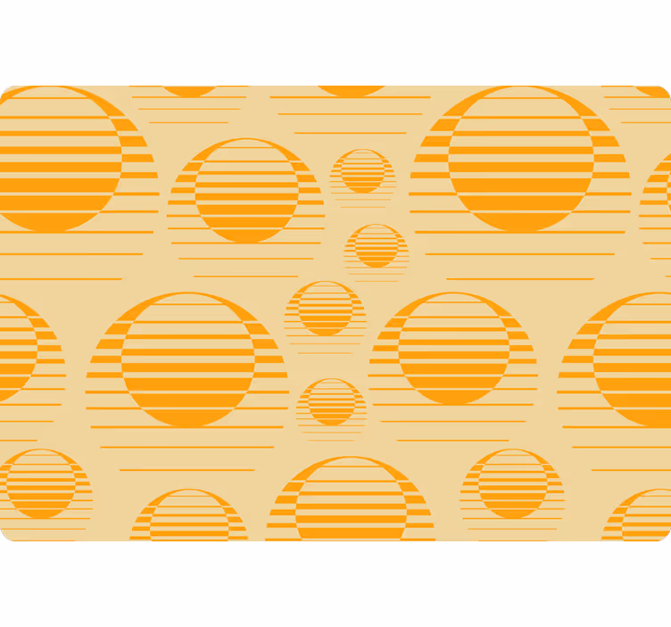 Retro oranssit auringot geometrinen tapetti - Tenstickers