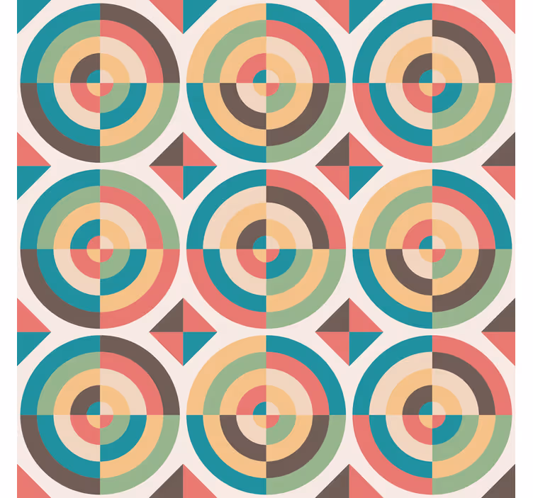 Retro abstraktit muodot geometrinen tapetti - Tenstickers