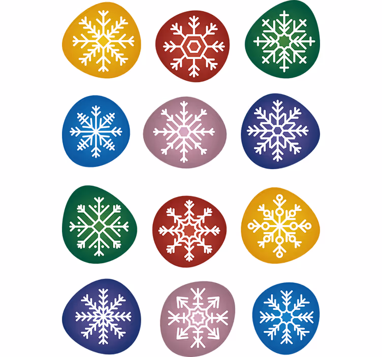 Joulutapetti värikkäät lumihiutaleet - Tenstickers