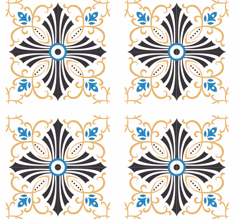 Vintage ristikkäiskierretaitto ornamentti tapetti - Tenstickers