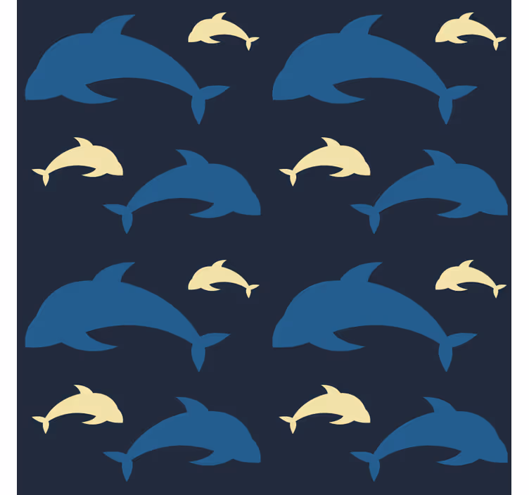 Kolme delfiiniä meressä makuuhuoneen tapetti - Tenstickers