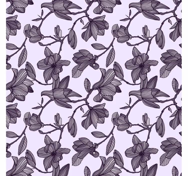 Söpö magnolia kuvio makuuhuoneen tapetti - Tenstickers