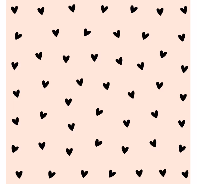 Makuuhuoneen tapetti musta sydänkuvio - Tenstickers