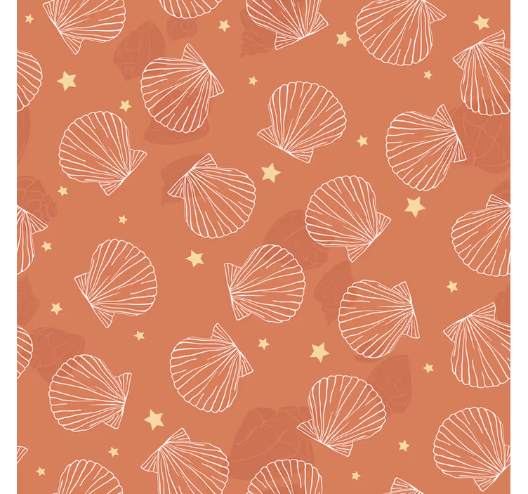 Kuorimalli ornamentti tapetti - Tenstickers