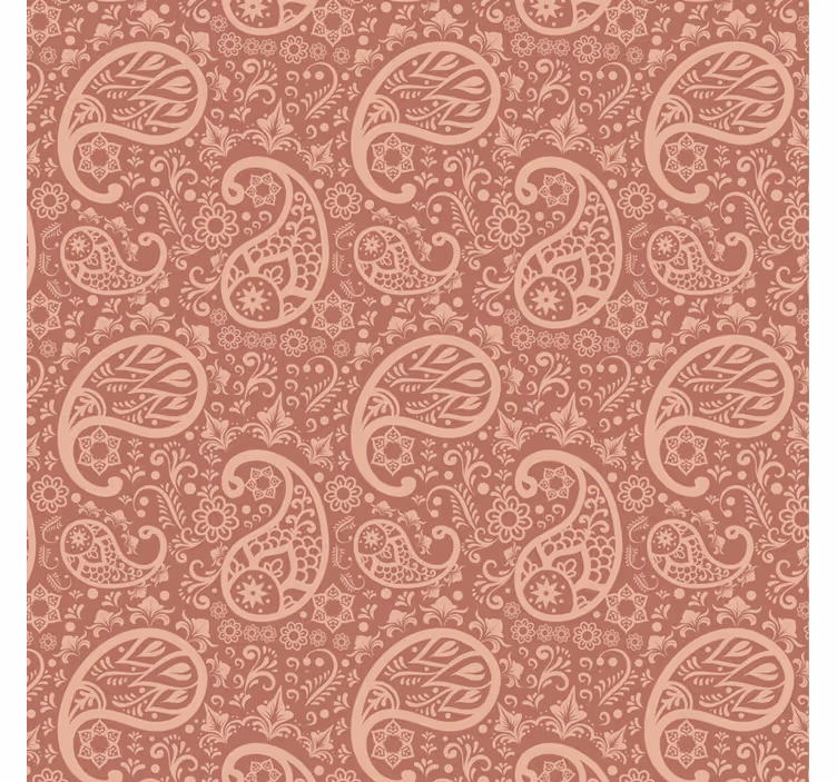 Lämmin paisleykuvio kukkatapetti - Tenstickers