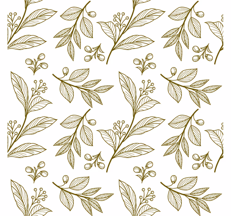 Elegant leaf emblem makuuhuoneen tapetti - Tenstickers