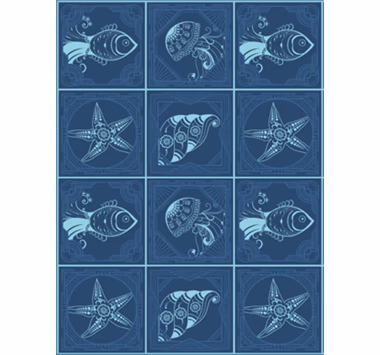 Koristeelliset merieläimeteläintapetti - Tenstickers