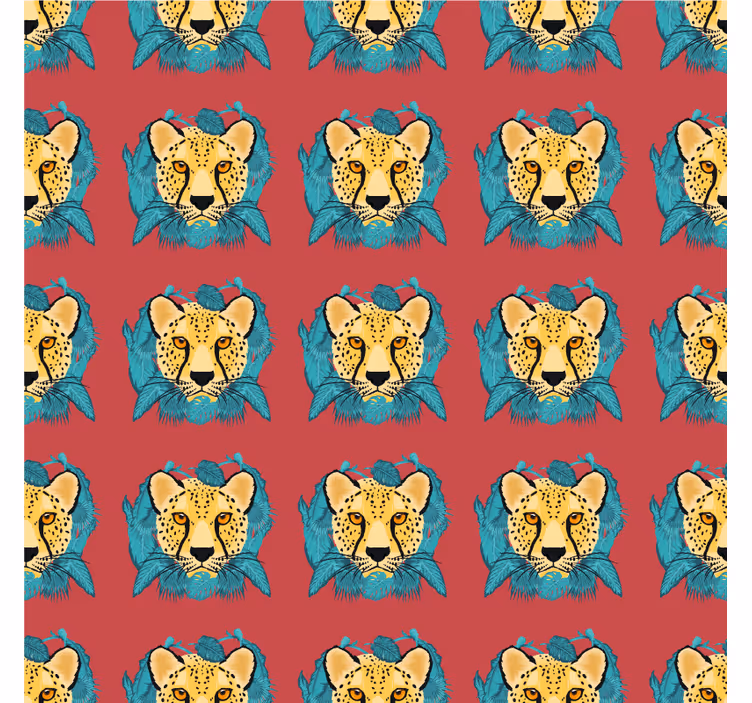 Itämaistyylinen leopardikuviotapetti - Tenstickers