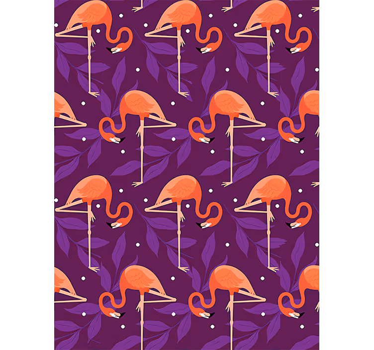 Vaaleanpunaiset trooppiset flamingot lintutapetti - Tenstickers