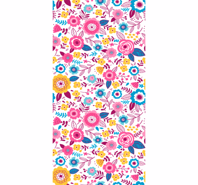 Värikäs kasvitieteellinen inspiroiva tapetti makuuhuoneeseen - Tenstickers