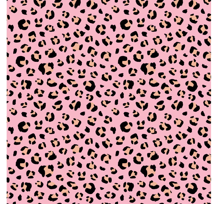 Mustan ja vaaleanpunaisen akvarellileopardi-eläintapetti - Tenstickers