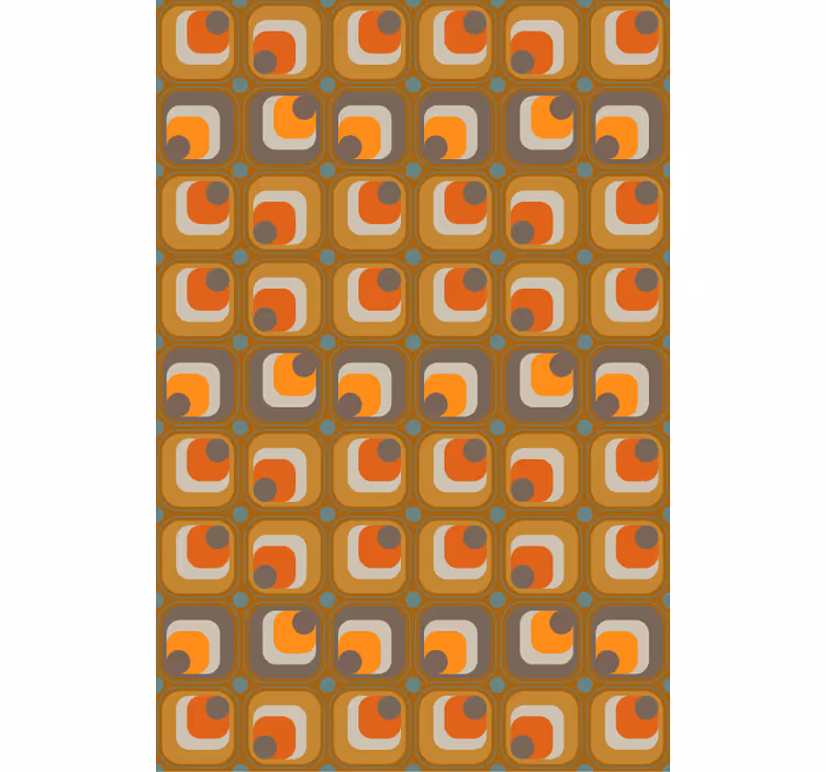 70-luvun retro neliökuvio toimiston tapetti - Tenstickers