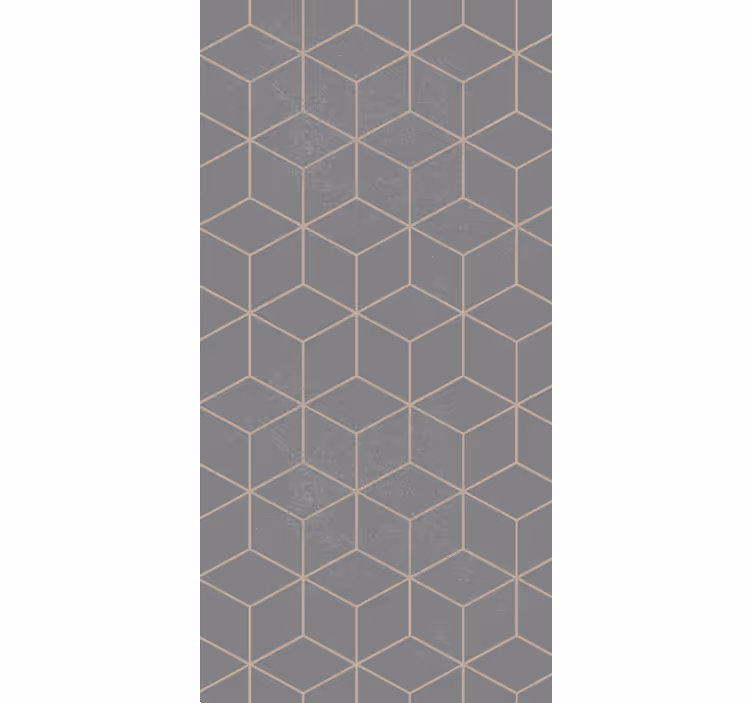 Geometrinen harmaa kuusikulmakuviotapetti - Tenstickers