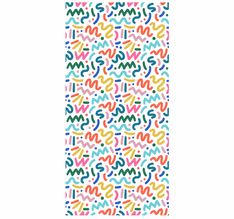 Abstraktitvärillisetmuodotkäytävätapetti - Tenstickers