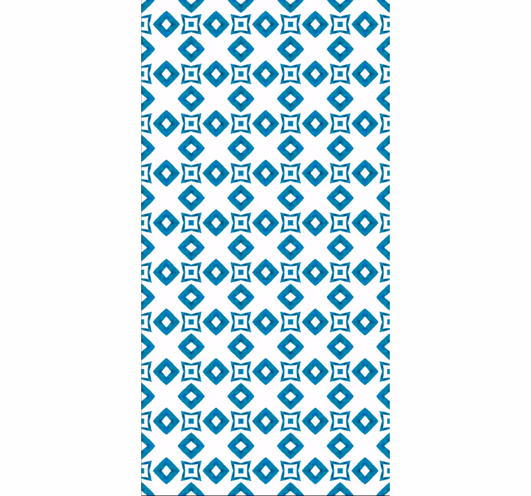Geometrinen sininen timanttiesiintyminen käytävätapetti - Tenstickers
