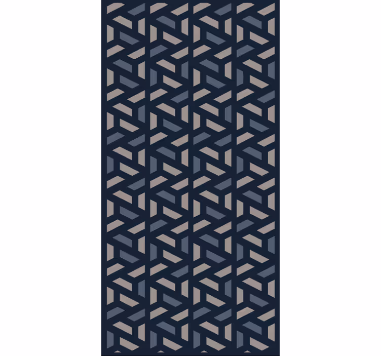 Geometrinen siniharmaa kolmio-kuvio käytävätapetti - Tenstickers