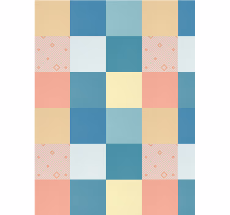 Ruokasalitapetti värikäs retro-patchworkkuvio - Tenstickers
