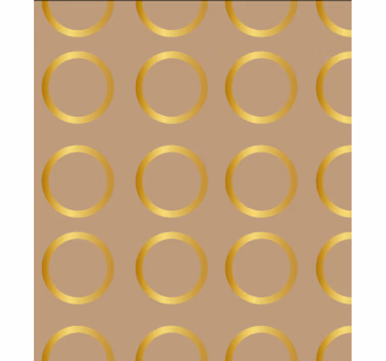 Geometrinen kuvio kultaisia ympyröitä ruokasalitapetti - Tenstickers