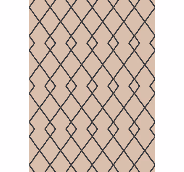 Geometrinen beige timanttikuvio ruokasalitapetti - Tenstickers
