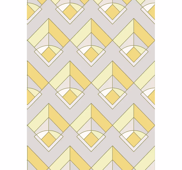 Keltainen ja harmaa geometrinen tapetti - Tenstickers