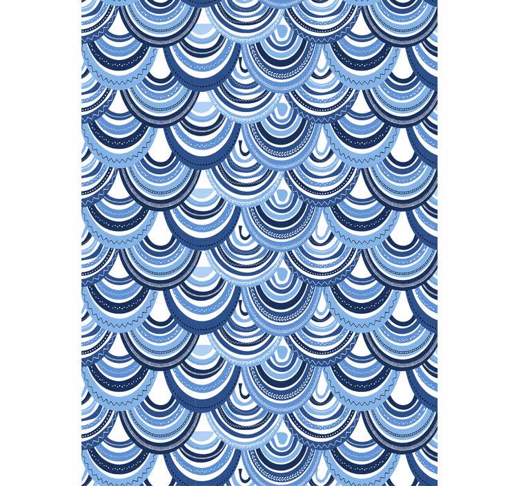 Aaltokuvioinen geometrinen tapetti - Tenstickers