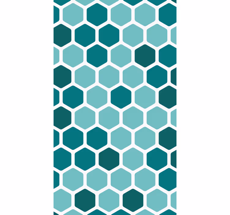 Vihreä kuhexagonimotiivi geometrinen tapetti - Tenstickers