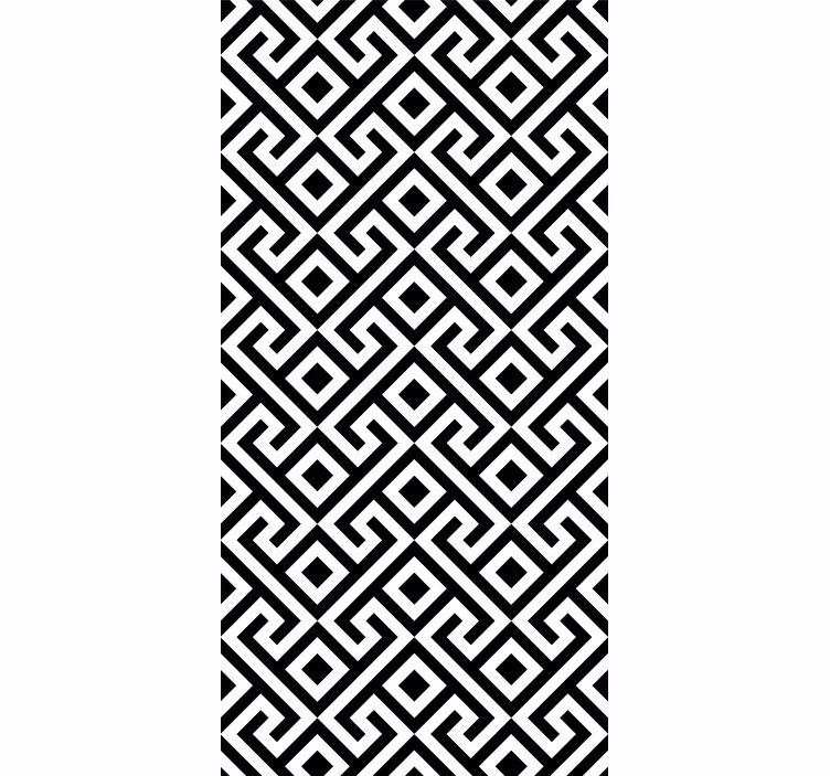 Rohkea mustavalkoinen kuvio geometrinen tapetti - Tenstickers