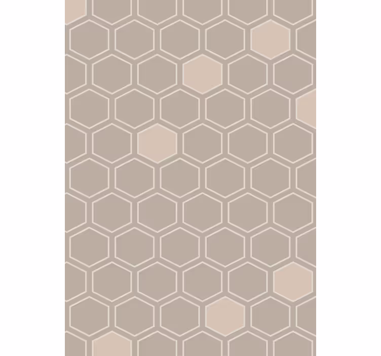 Kuusikulmainen beige kuviointi geometrinen tapetti - Tenstickers