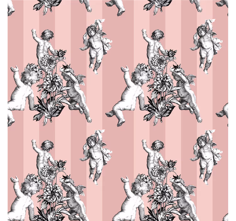 Vintage tapetti ranskalaistyylisellä raidoituksella - Tenstickers