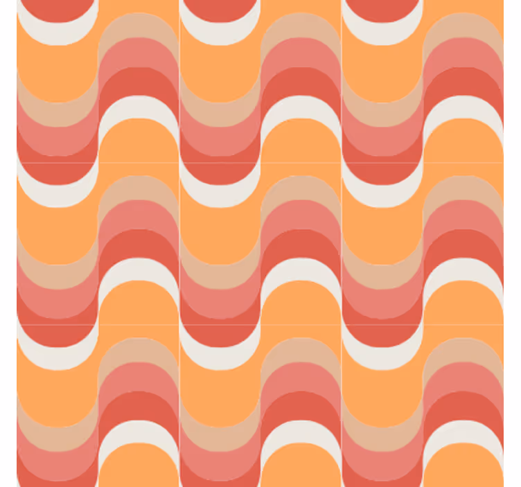 Vintage tapetti elävä aallokko kuvio - Tenstickers