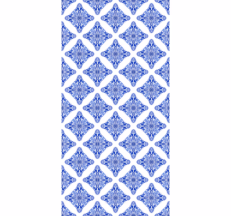 Kuviollinen sininen laattatapetti - Tenstickers