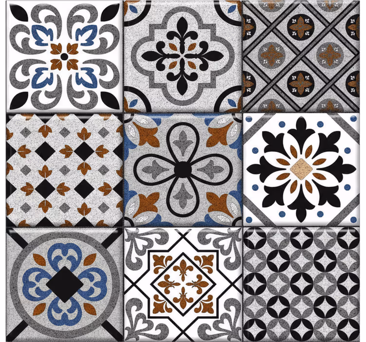 Marokkolaistyylinen tumma laattatapetti - Tenstickers
