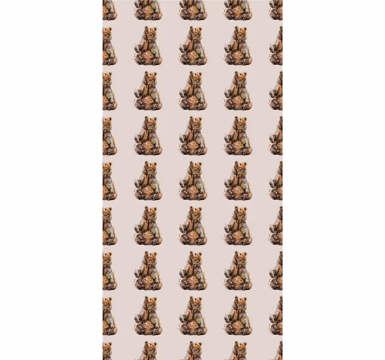 Ruskea karhu lastenhuoneen tapetti - Tenstickers