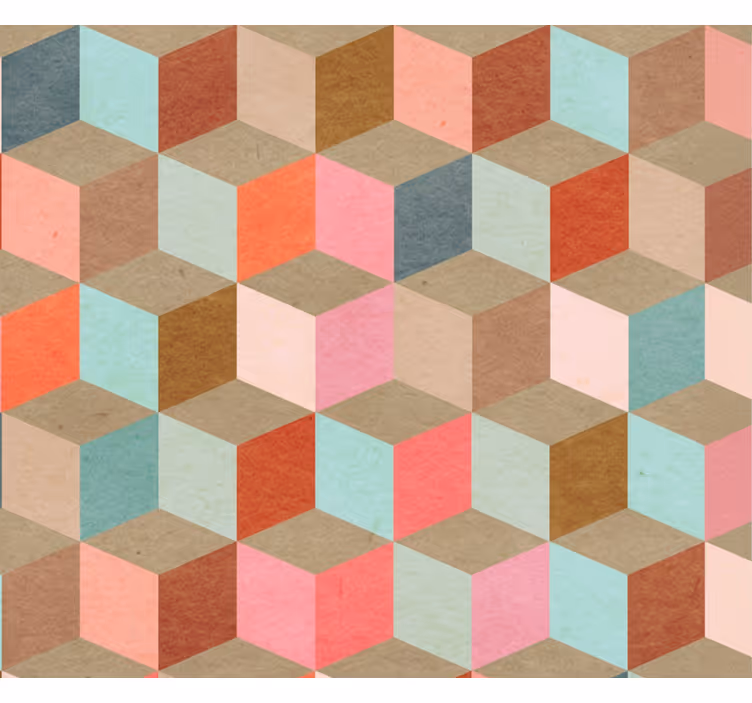 Pastelliset geometriset kraft-kuviot olohuone tapetti - Tenstickers