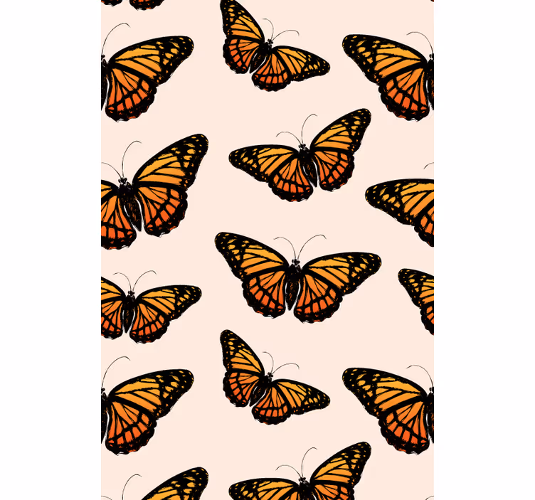 Vintage kuningasperhosen siipi perhostapetti - Tenstickers