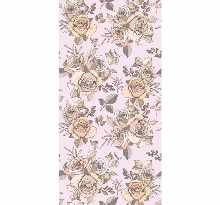 Elegantti ruusukuvio käytävätapetti - Tenstickers