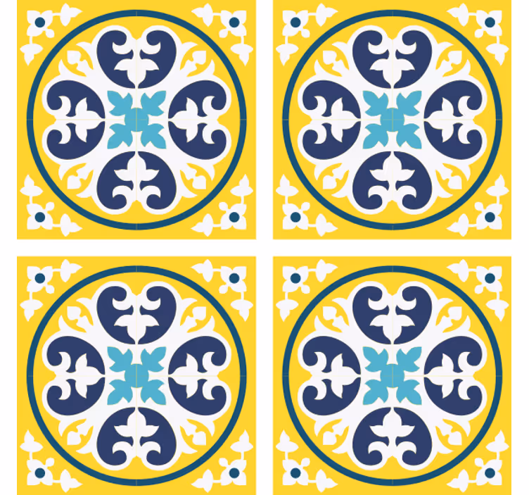 Kukkakuviollinen laattatapetti - Tenstickers