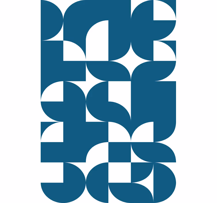Sininen ympyrägeometrinen tapettimalli - Tenstickers