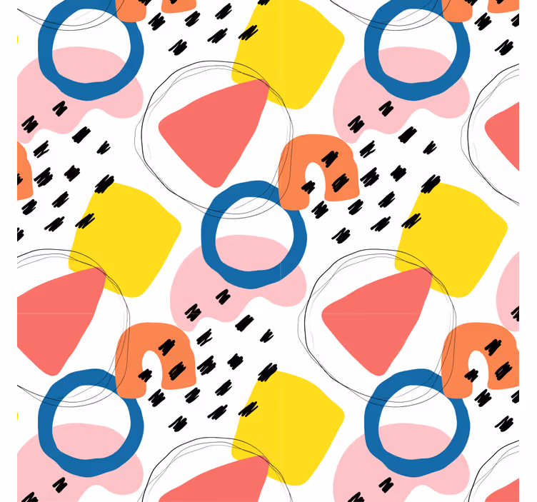 Vintage tapetti geometrinen kuvio maalauksellinen taide - Tenstickers