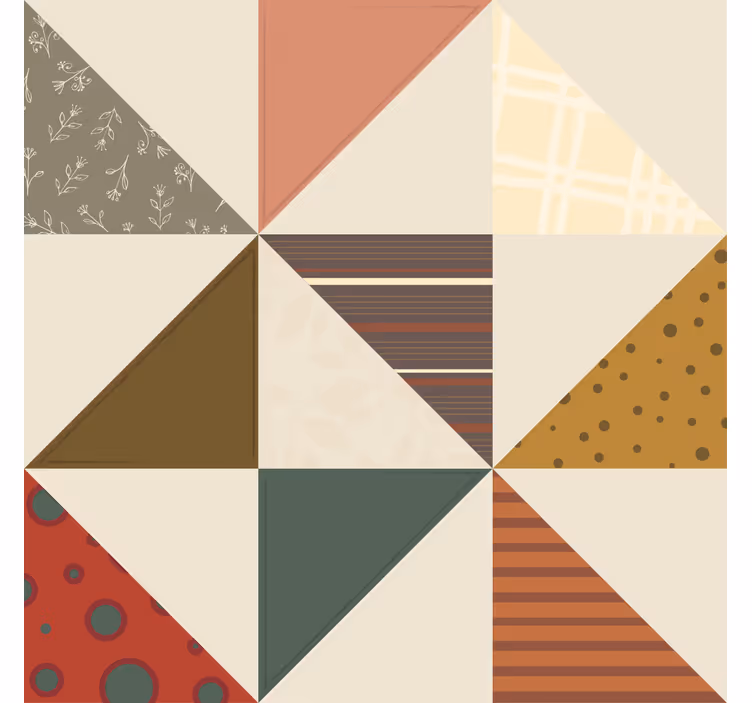 Vintage tapetti palapelitrikoon kolmiokuvio - Tenstickers