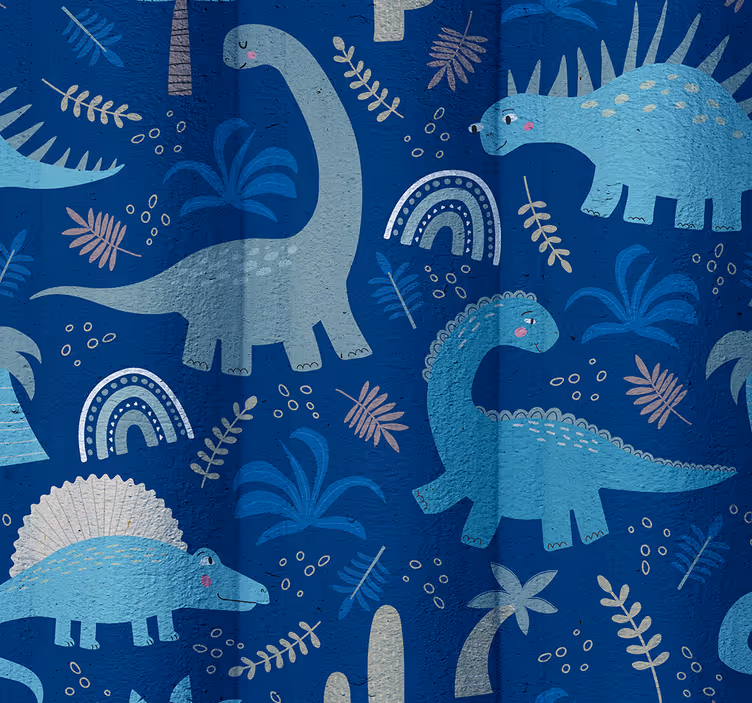 Siniset sävyt dinosaurus tapetti - Tenstickers
